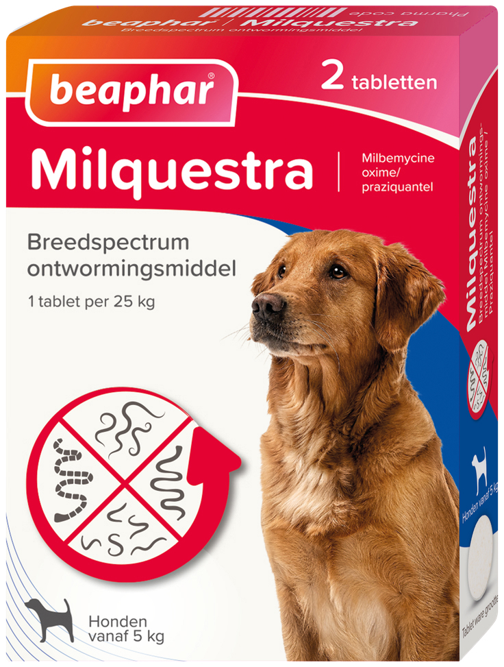 beaphar Milquestra Hond (5 - 50kg) 2 St 2st