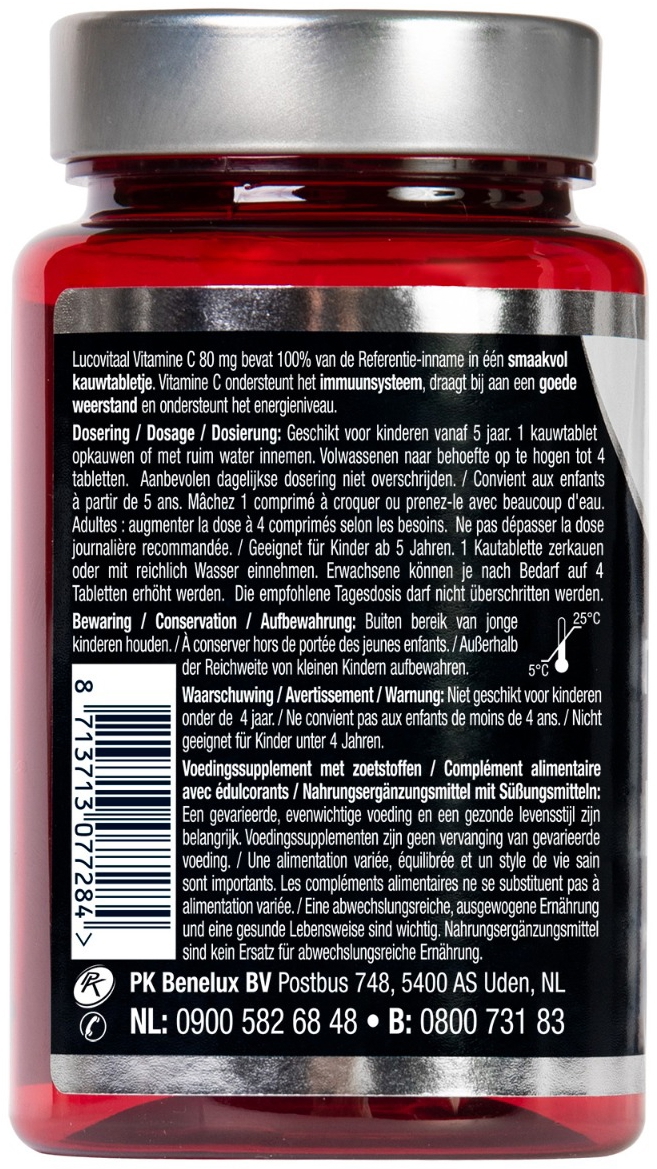 Lucovitaal Vitamine C 80mg Citroen 200 Kauwtabletten