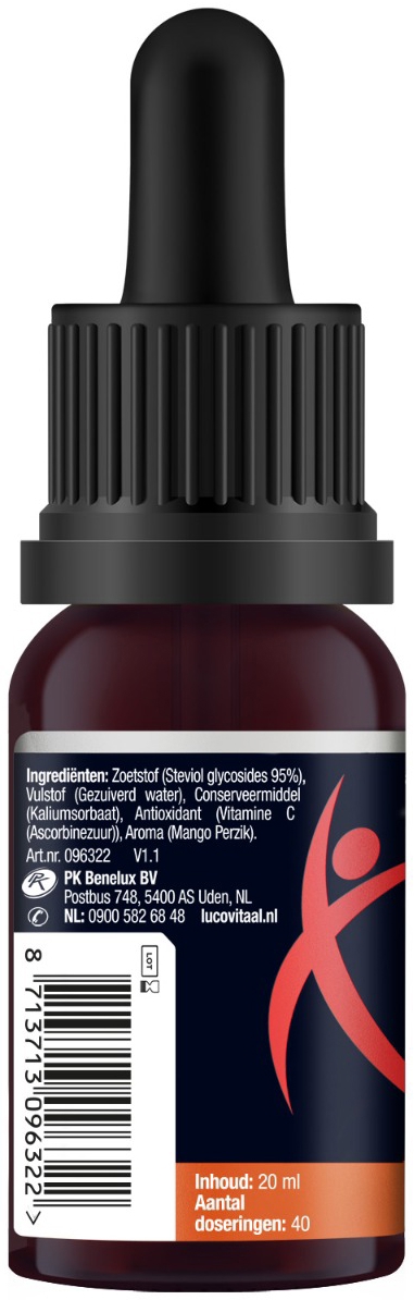 Lucovitaal Smaakdruppels Mango-Perzik 20ML