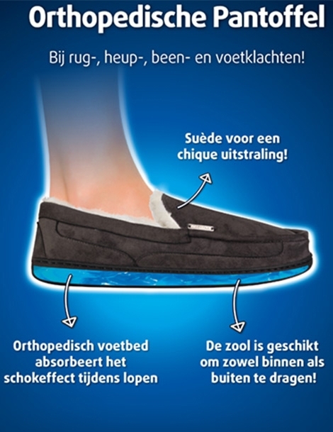 Lucovitaal Orthopedische Pantoffels Antraciet 37-38 1 paar