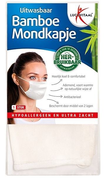 Bamboe Mondkapje Wit 1 stuk