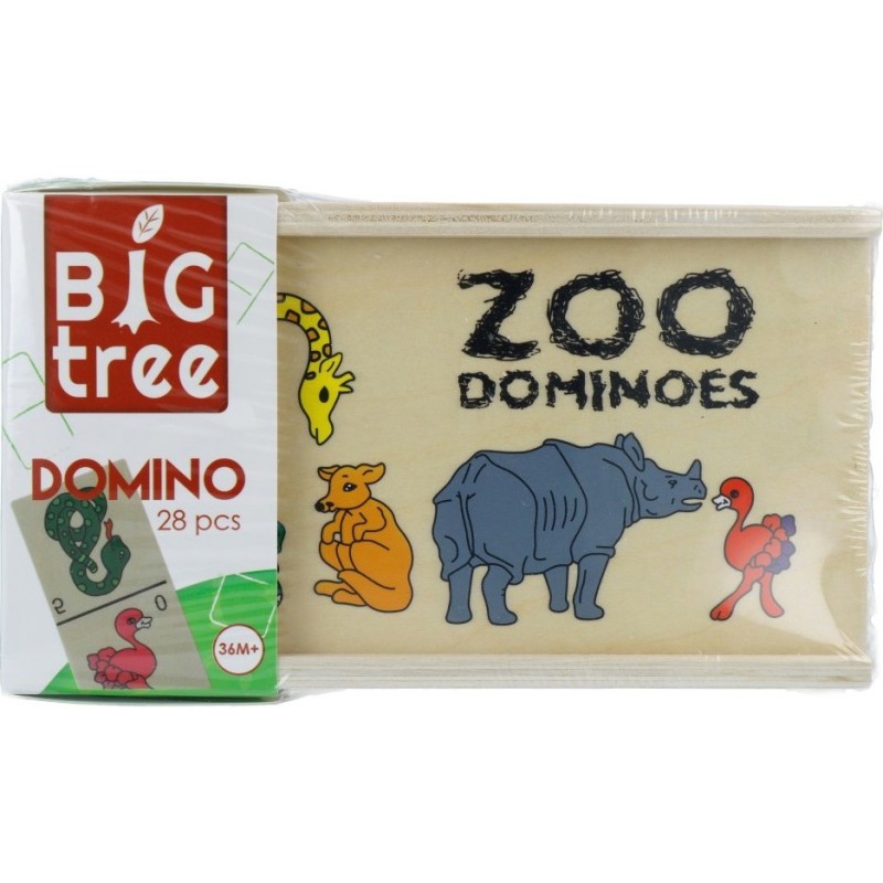 Domino Hout Dieren 28-delig 28 Stukjes