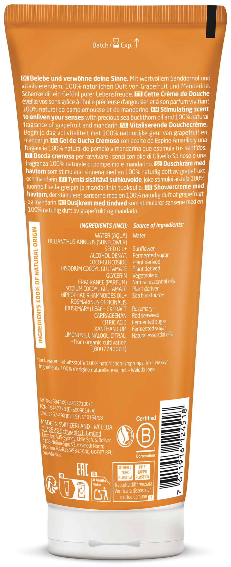 Weleda Duindoorn Vitality Douchecrème 200ml