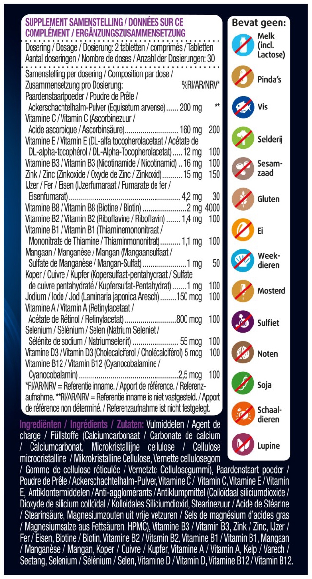 Lucovitaal Huid Haar Nagels 60 tabletten