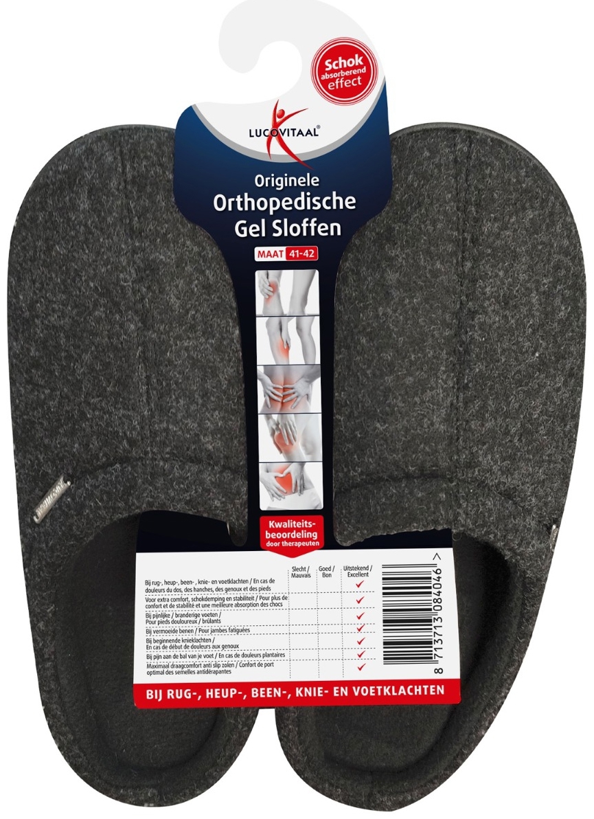 Lucovitaal Slof Gel Orthopedisch 41-42 Hanger 1 Paar