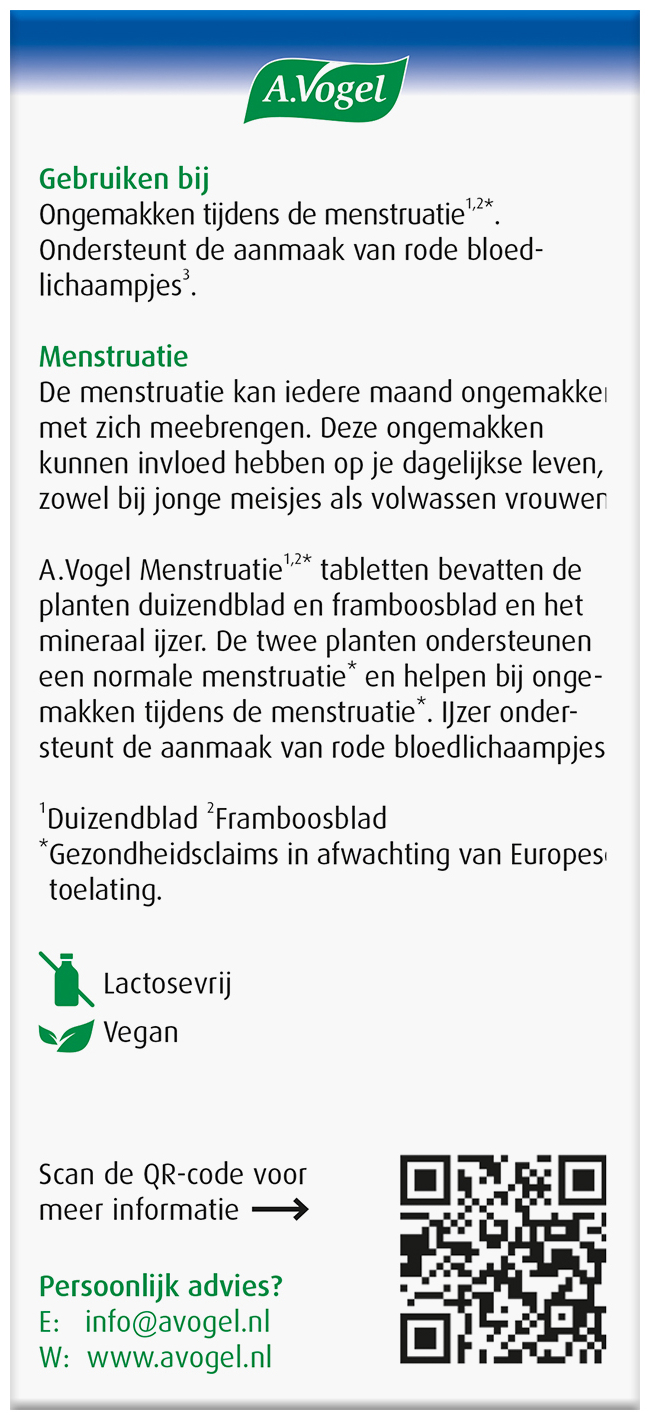 A.Vogel Menstruatie Tabletten 30 Stuks