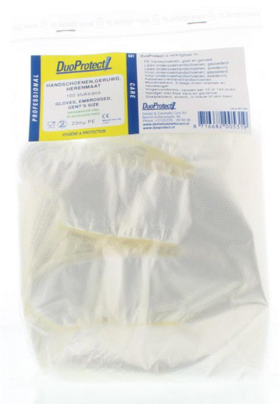 Wegwerphandschoenen Transparant Ruw 100st