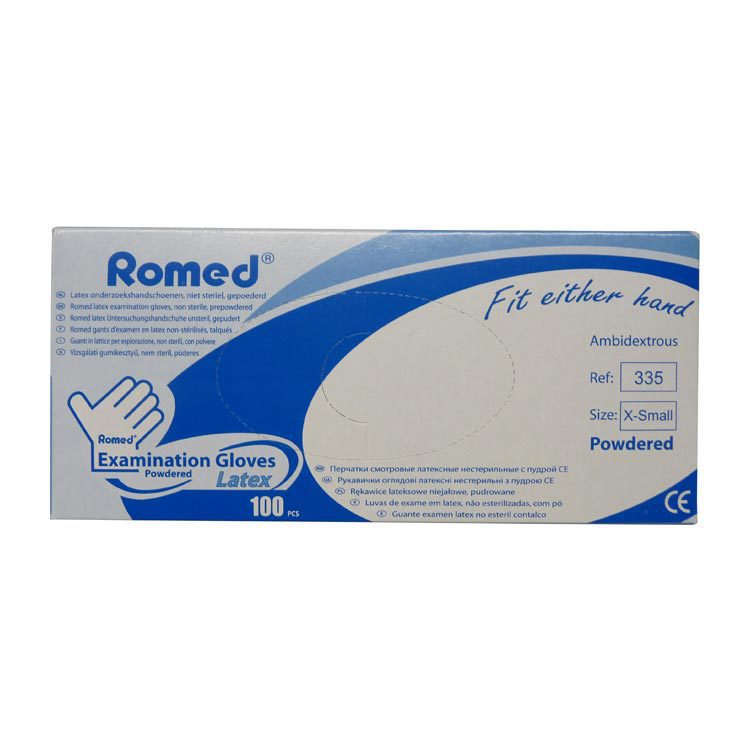 Latex handschoen niet steriel gepoederd XS 100st