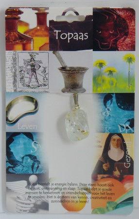 Hanger gezondheidssteen topaas 1kaart