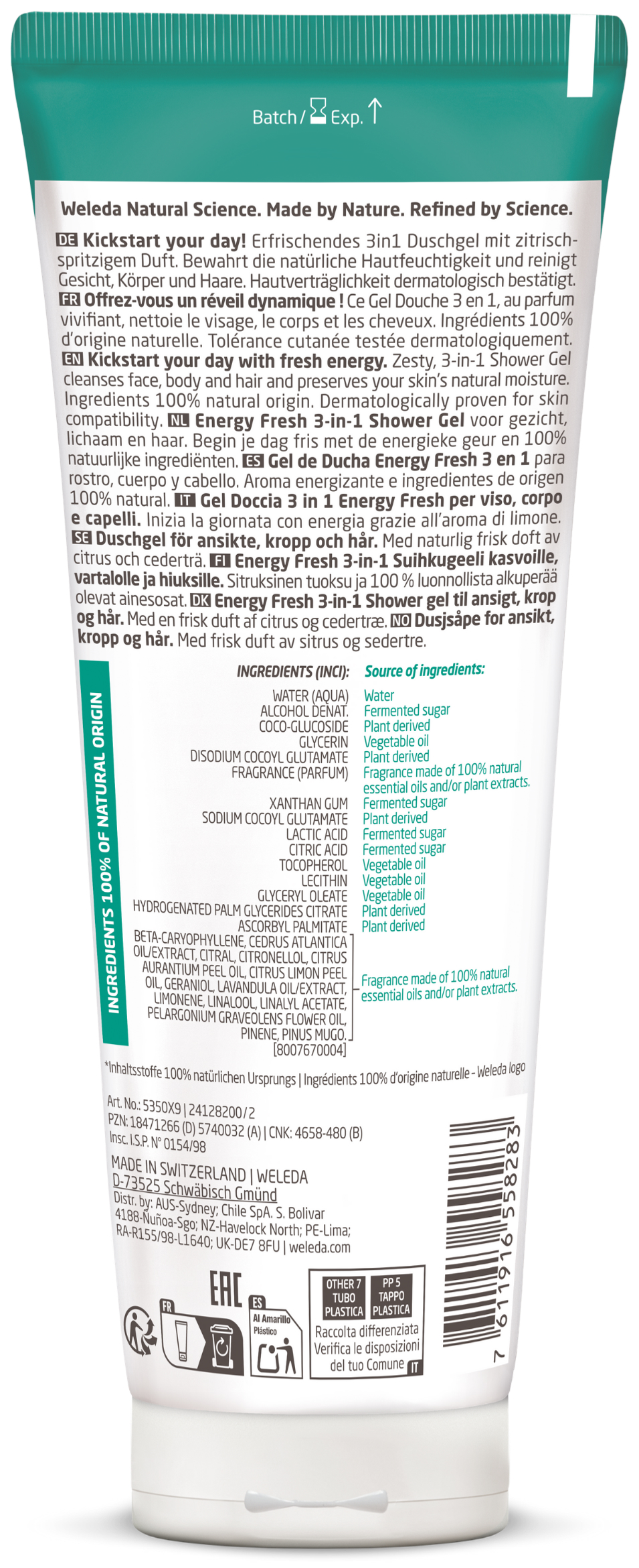 Weleda Men Energy Fresh Douchegel 2 in 1 200ml