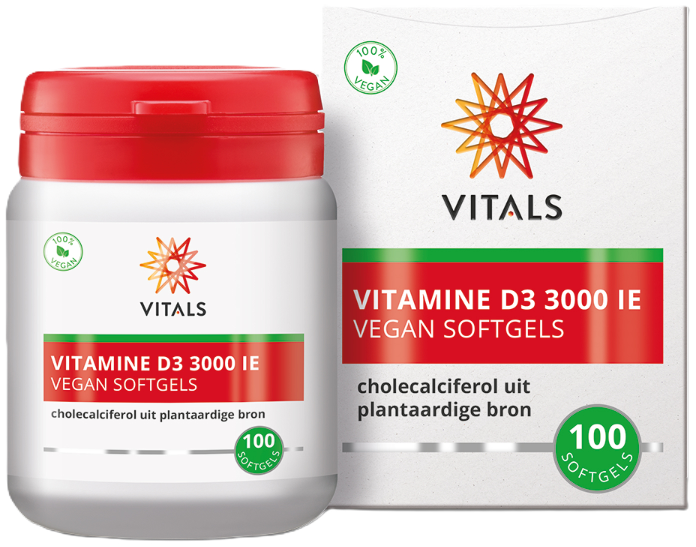 Vitals Vitamine D3 3000 IE Vegan 100 Softgels