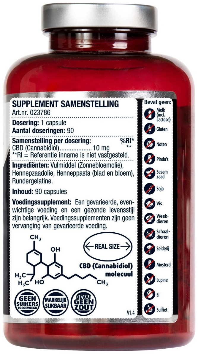Lucovitaal CBD Cannabidiol 10mg 90 capsules