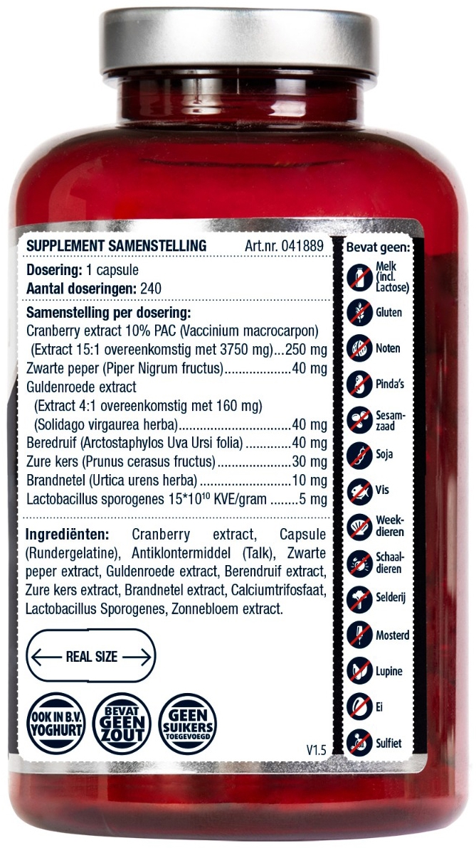 Lucovitaal Cranberry met X-tra Lactobacillus 240 capsules