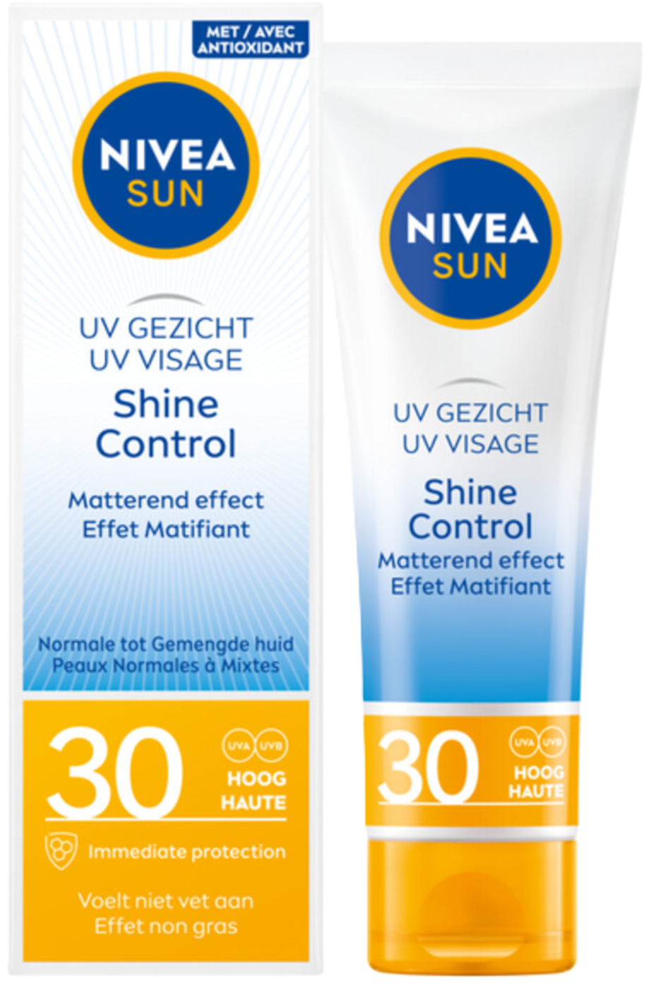 Nivea Sun Zonnebrand Crème Face Care Shine Control SPF30 50 ML