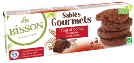 Bisson Chocolade Koekjes Sables Gourmet Bio 150g