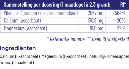 Vitakruid Vitamine C Poeder Calcium- & Magnesiumascorbaat 260gr