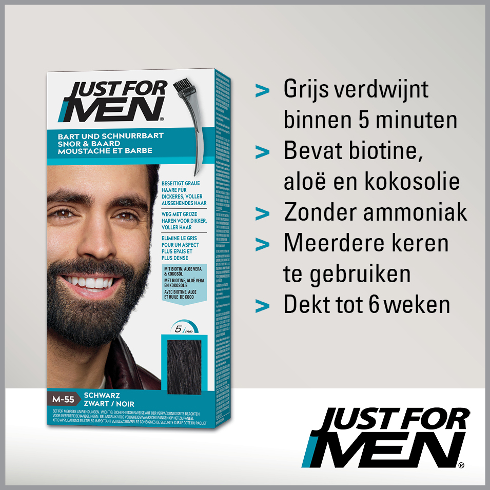 Just For Men Snor & Baard Zwart M55 1 Set