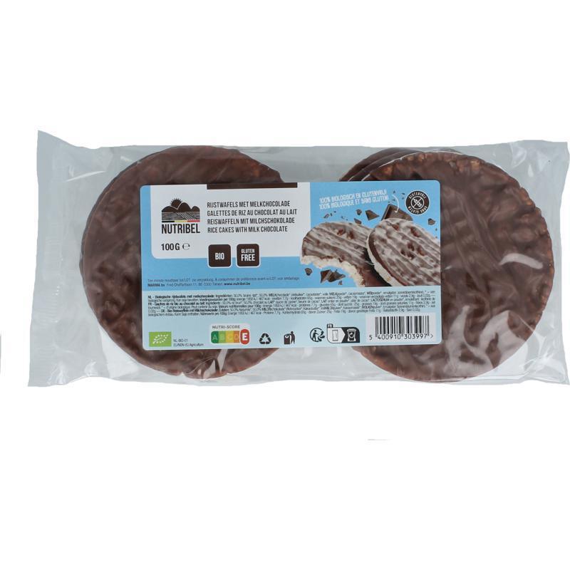 Rijstwafels melkchocolade bio 100g