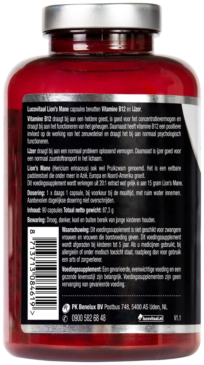 Lucovitaal Lion's Mane 90 Capsules