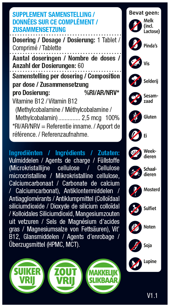 Lucovitaal Vitamine B12 100% 60 Tabletten