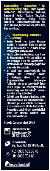Lucovitaal Keel & Hoest Spray 20 ml