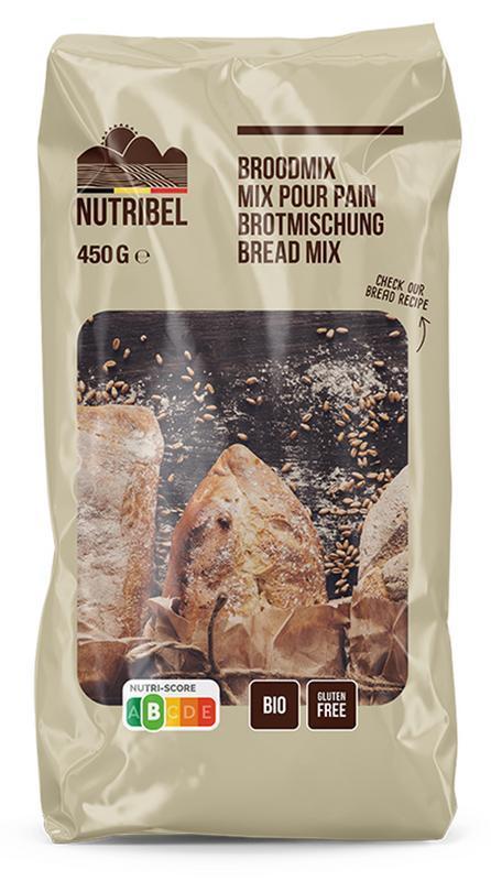Nutribel Broodmix vezelrijk glutenvrij bio 450g