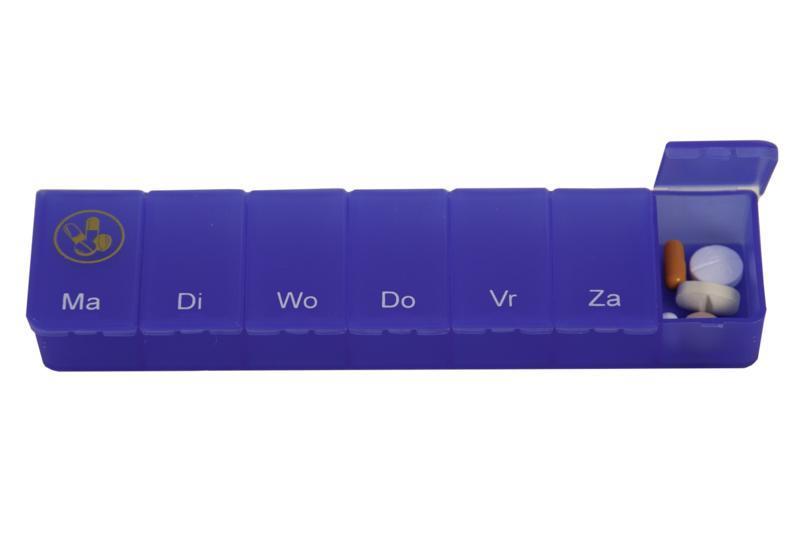 Pillendoos 1 week transparant blauw 1st