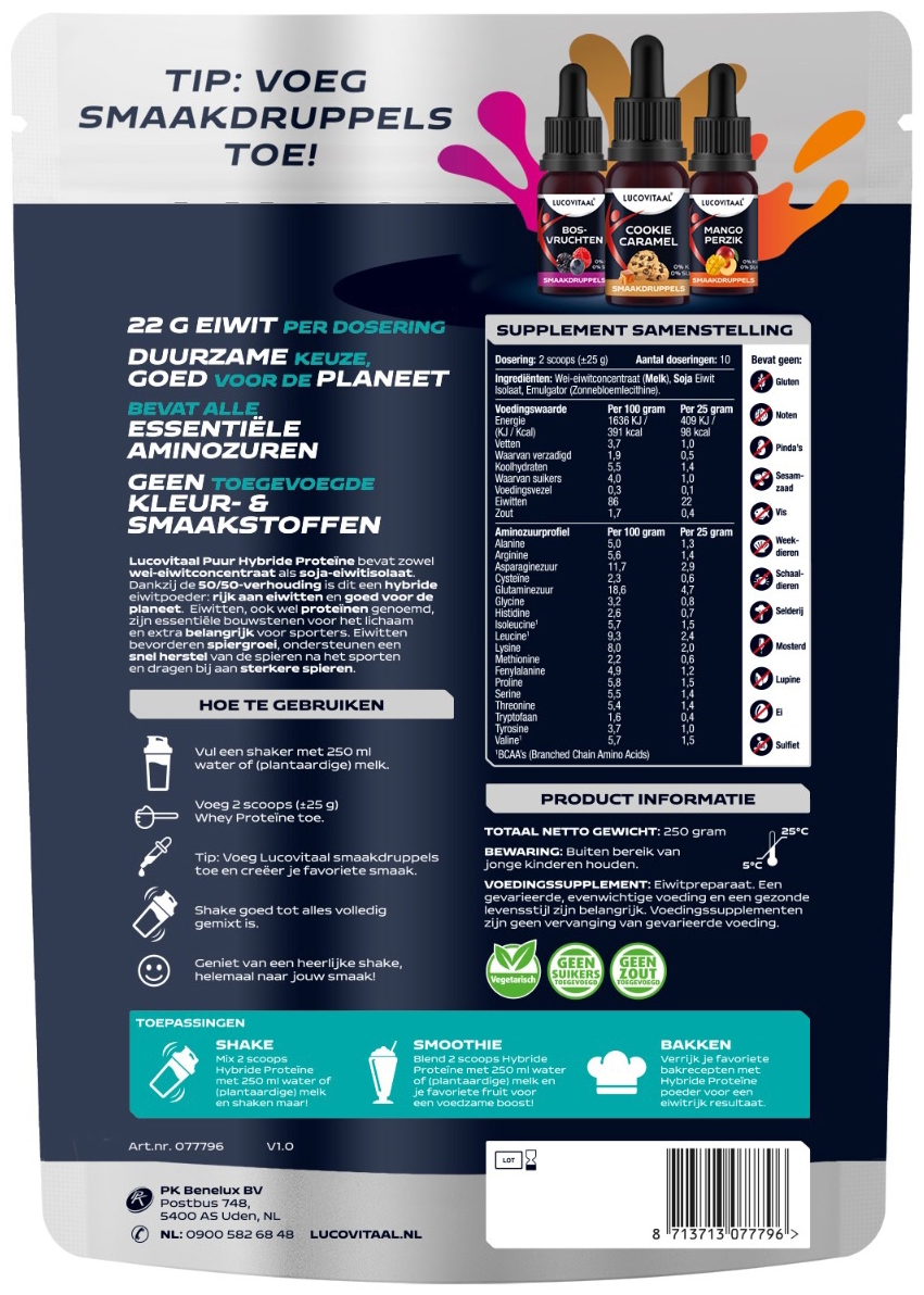 Lucovitaal Protein Hybride Puur 250 Gram