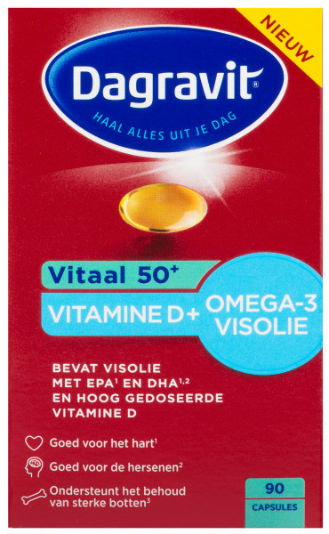 Vitaal 50+ Vitamine D + Omega-3 Visolie 90 capsules