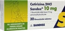 Cetirizine 10mg Hooikoorts Tabletten 30 stuks