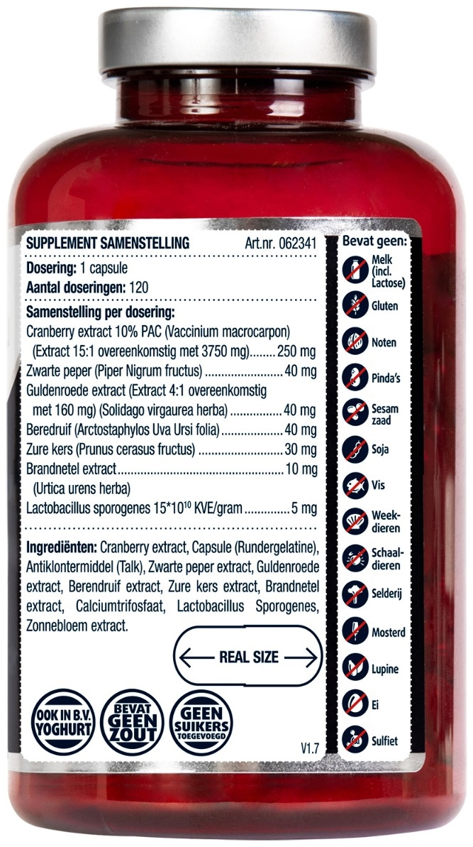 Lucovitaal Cranberry met X-tra Lactobacillus 120 capsules