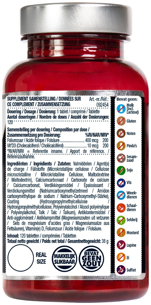 Lucovitaal Foliumzuur + Vitamine D3 120 tb