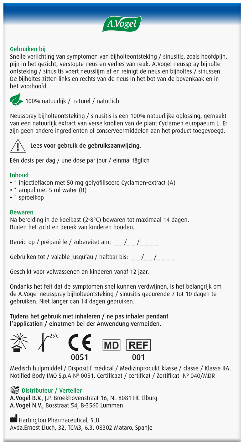 A.Vogel Neusspray Bijholteontsteking 30 ML