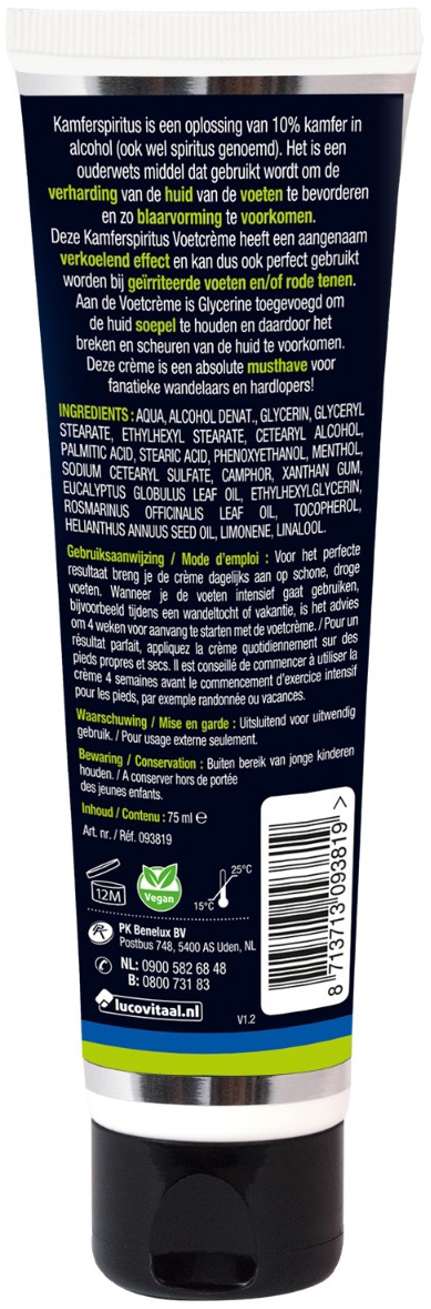 Lucovitaal Kamferspiritus Voetcrème 75ml