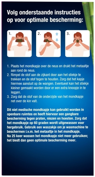 Lucovitaal Bamboe Mondkapje Groen 1 stuk
