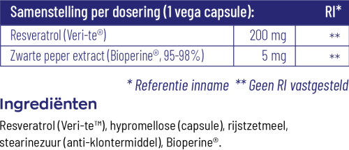 Vitakruid Resveratrol 200 mg met bioperine 60 Vega Capsules