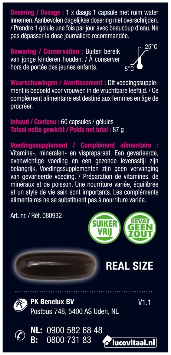Lucovitaal Vruchtbaarheid Support Vrouw 60 Capsules