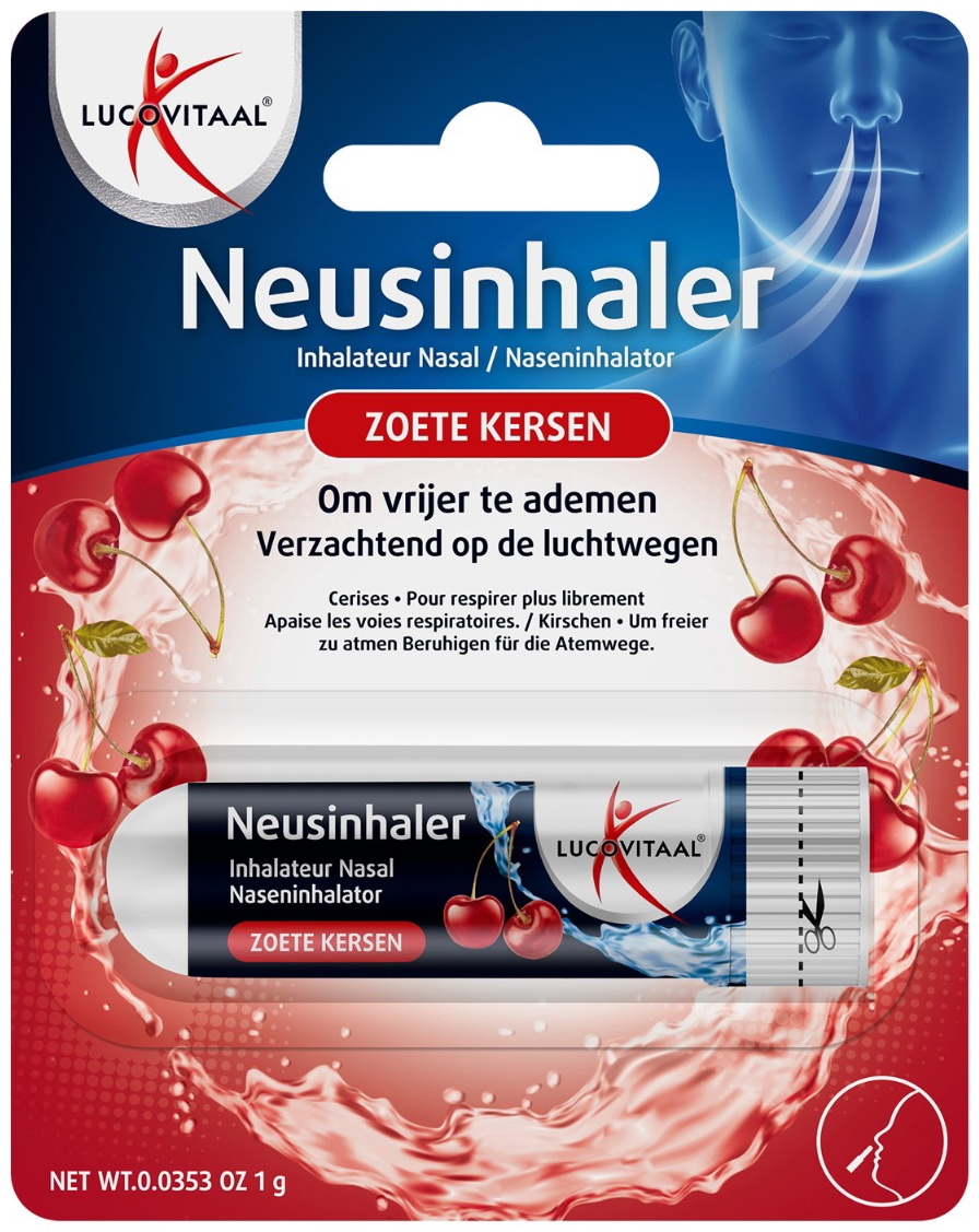 Lucovitaal Neusinhaler Zoete Kersen 1 stuk