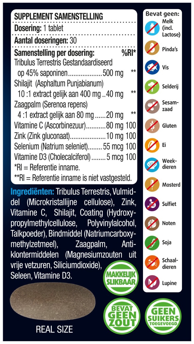 Lucovitaal Testosteron Mannen Support 30 Tabletten