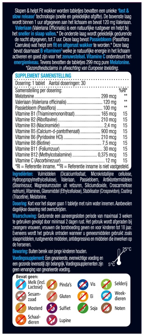 Lucovitaal Slapen & Fit Wakker 30 tabletten