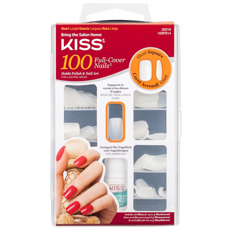 Full cover nails short square 1set
