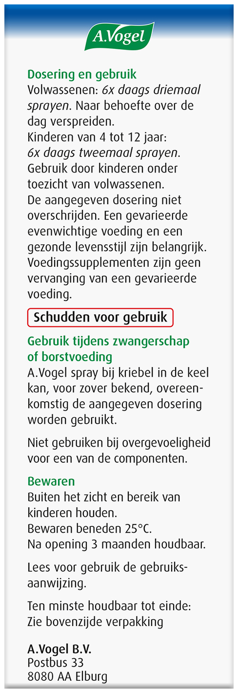 A.Vogel Spray Kriebel in de Keel - Verzachtend 30 ML