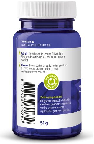 Vitakruid Zink Methionine & Koper 90 Capsules