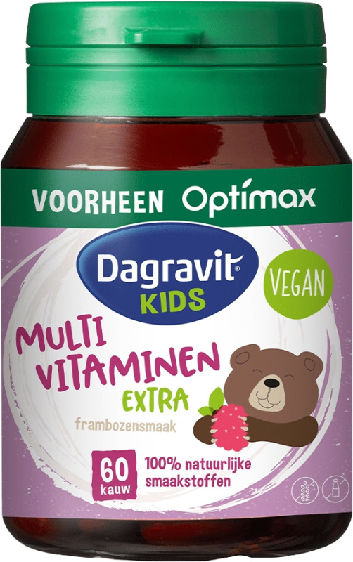 Kids Natural Multivitaminen Framboos 60 kauwtabletten