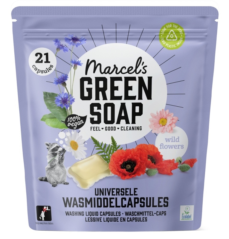Marcel's Green Soap Marcels Green Soap Wascapsules wilde bloemen 21ca