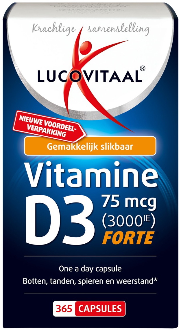 Lucovitaal Vitamine D3 75 microgram (3000IE) 365 capsules