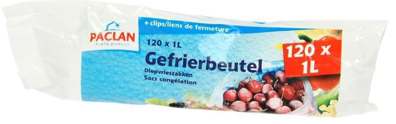 Paclan Diepvrieszakken 1 liter 120st