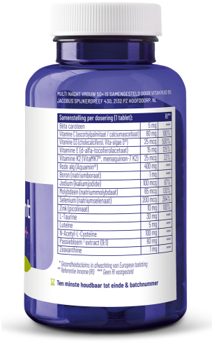Vitakruid Multi Nacht Vrouw 50+ 90 tabletten
