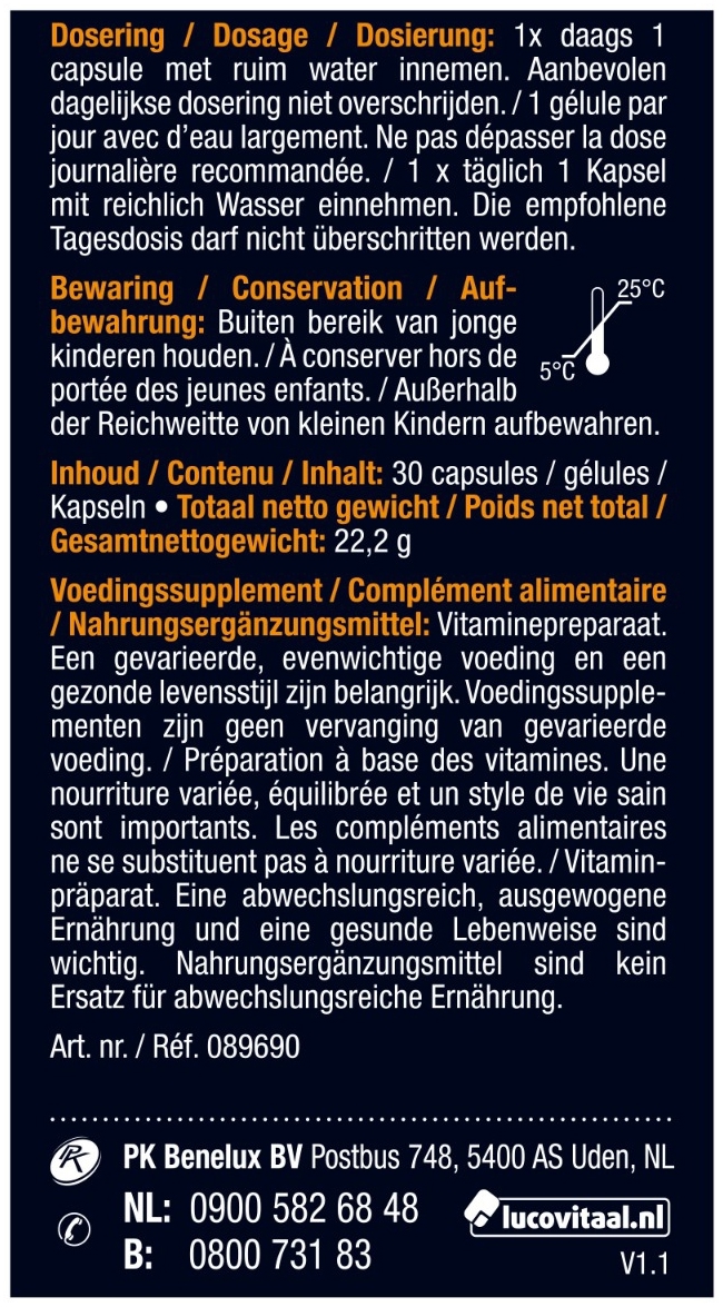 Lucovitaal Manuka Honing Zink 30 capsules