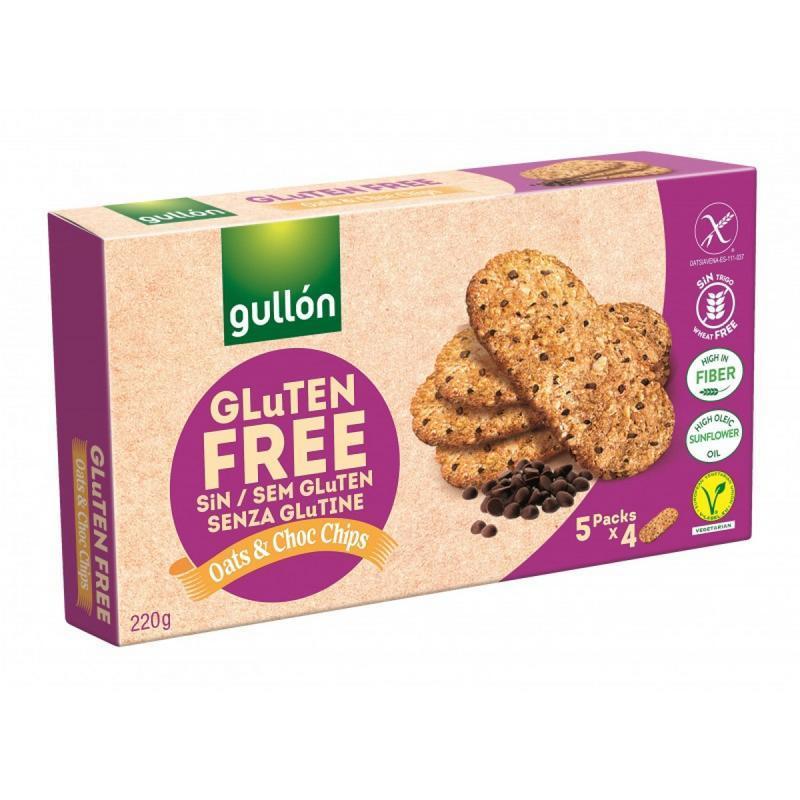 gullon Oats & chocolate chips glutenvrij 220g